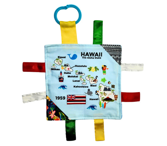 Hawaii State Tag Toy Crinkle Square That Teaches Facts