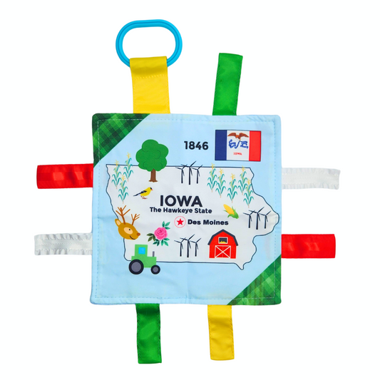 Iowa State Tag Toy Crinkle Square That Teaches Facts