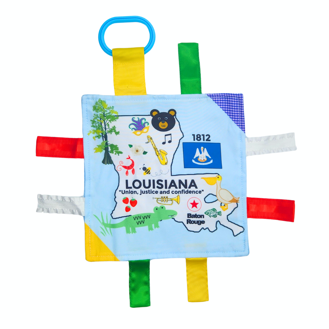 Louisiana State Tag Toy Crinkle Square That Teaches Facts