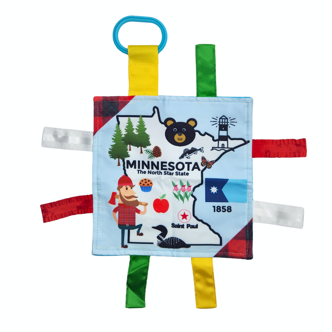Minnesota State Tag Toy Crinkle Square That Teaches Facts