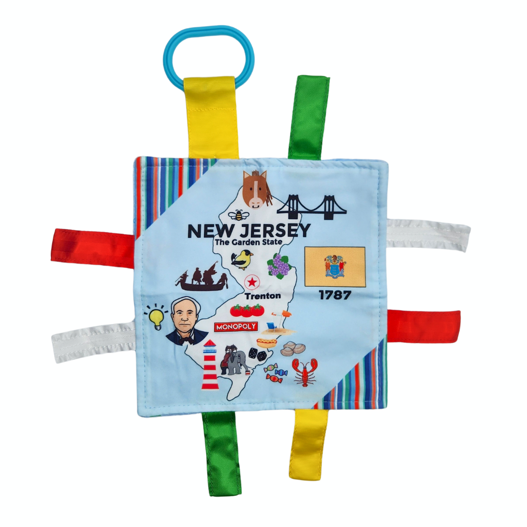 New Jersey State Tag Toy Crinkle Square That Teaches Facts
