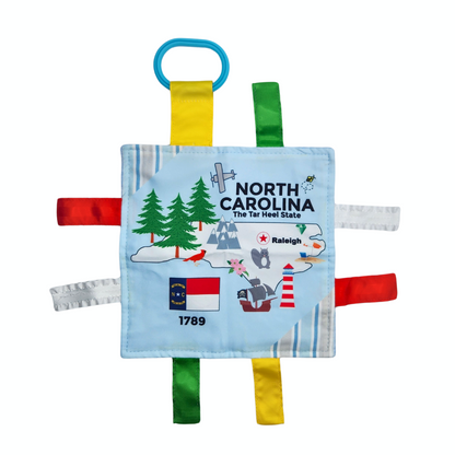 North Carolina State Tag Toy Crinkle Square That Teaches Facts