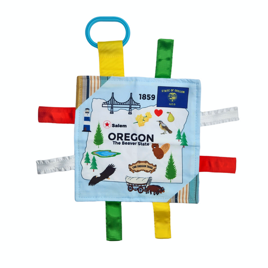 Oregon State Tag Toy Crinkle Square That Teaches Facts