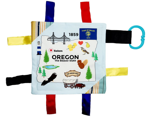 Oregon State Tag Toy Crinkle Square That Teaches Facts