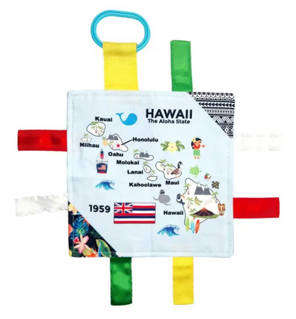 Hawaii State Tag Toy Crinkle Square That Teaches Facts