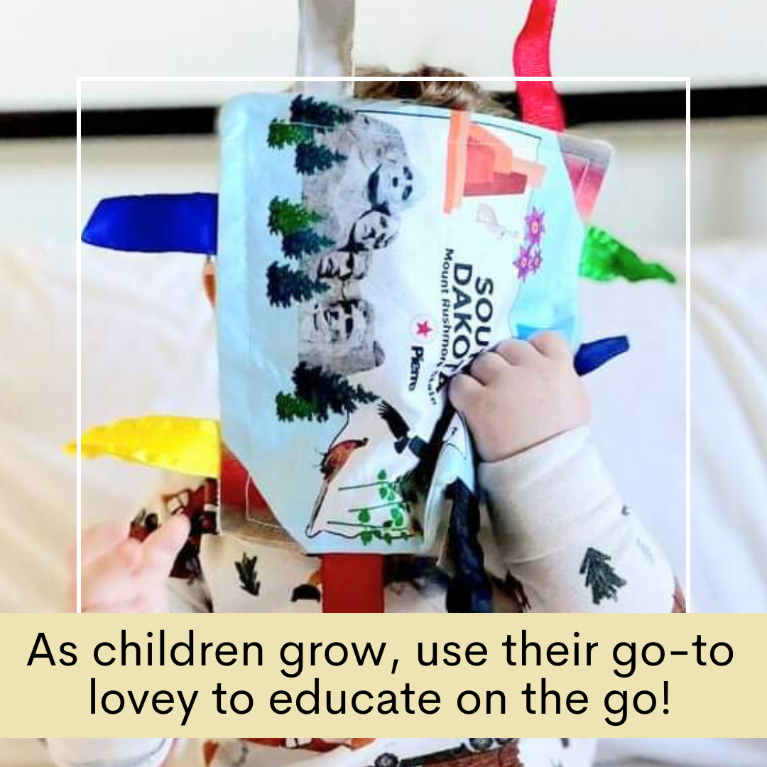 South Dakota State Tag Toy Crinkle Square That Teaches Facts