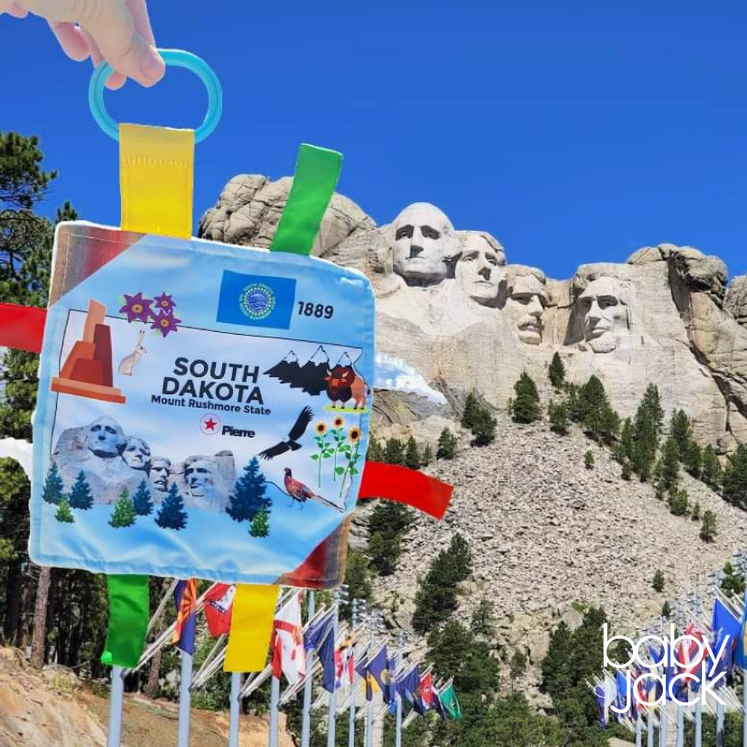 South Dakota State Tag Toy Crinkle Square That Teaches Facts