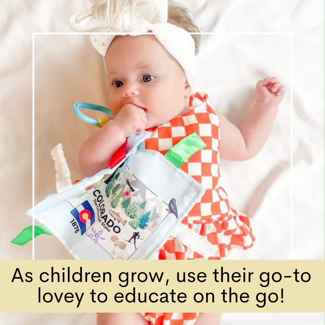 Colorado State Tag Toy Crinkle Square That Teaches Facts
