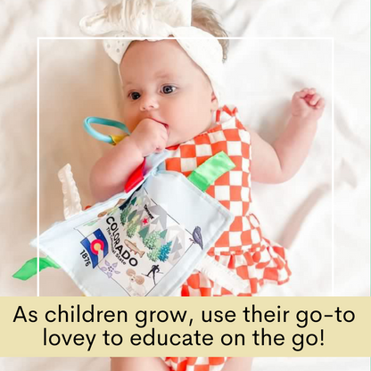 Colorado State Tag Toy Crinkle Square That Teaches Facts