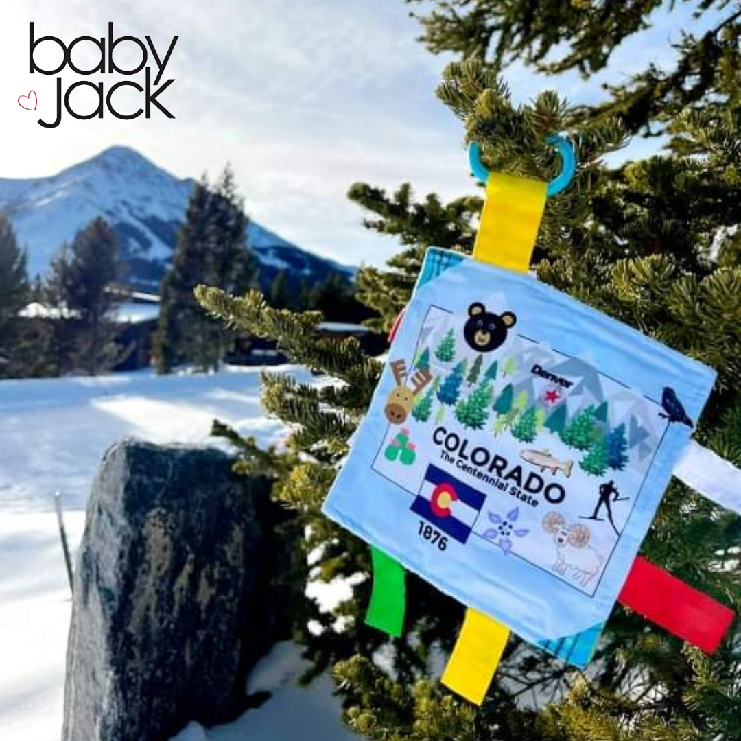Colorado State Tag Toy Crinkle Square That Teaches Facts