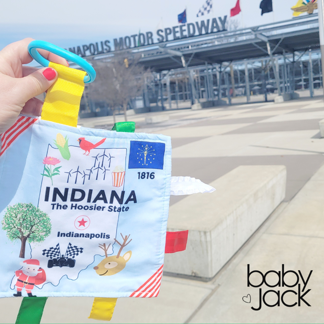 Indiana State Tag Toy Crinkle Square That Teaches Facts