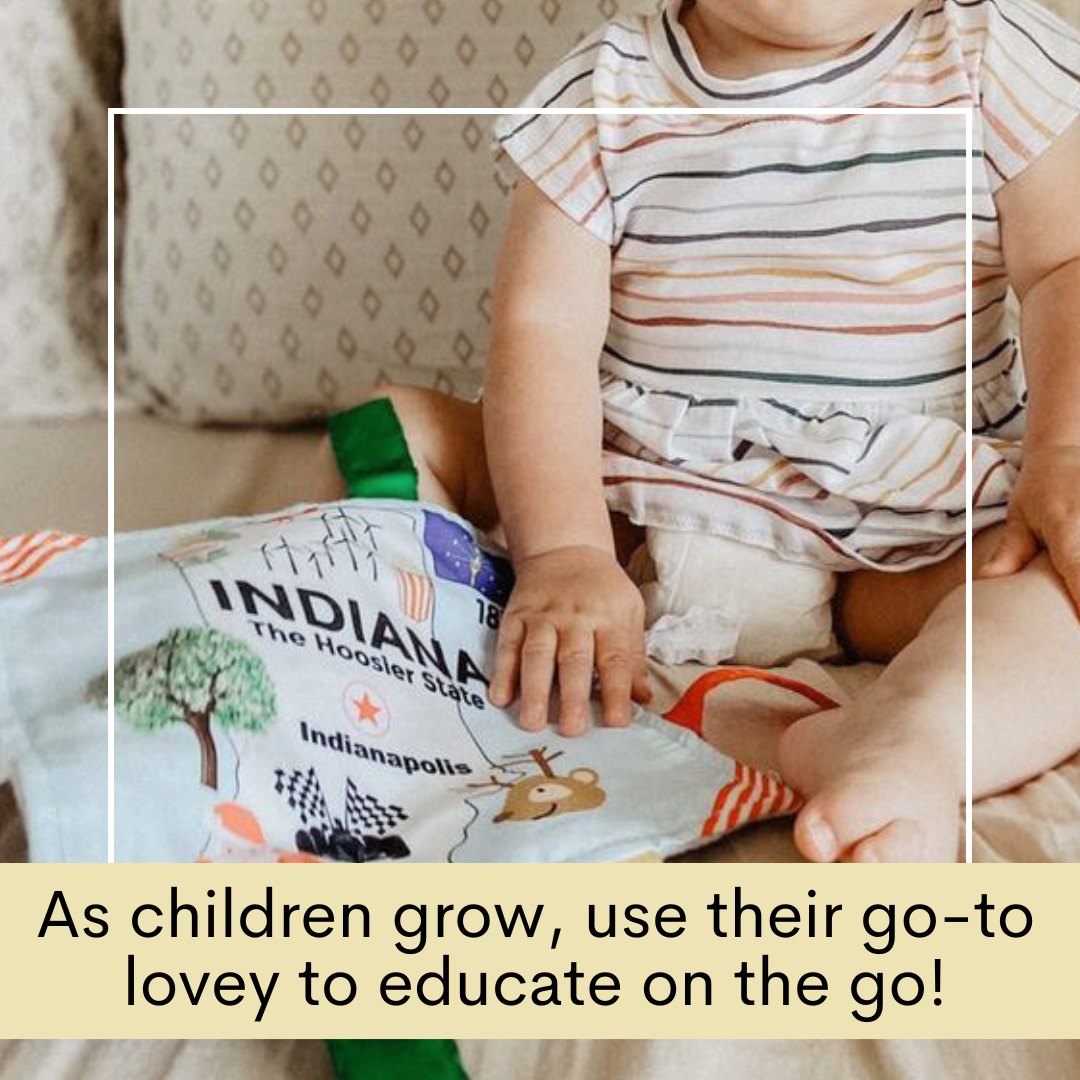 Indiana State Tag Toy Crinkle Square That Teaches Facts