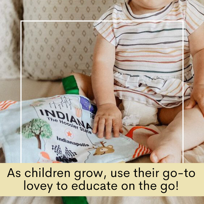Indiana State Tag Toy Crinkle Square That Teaches Facts