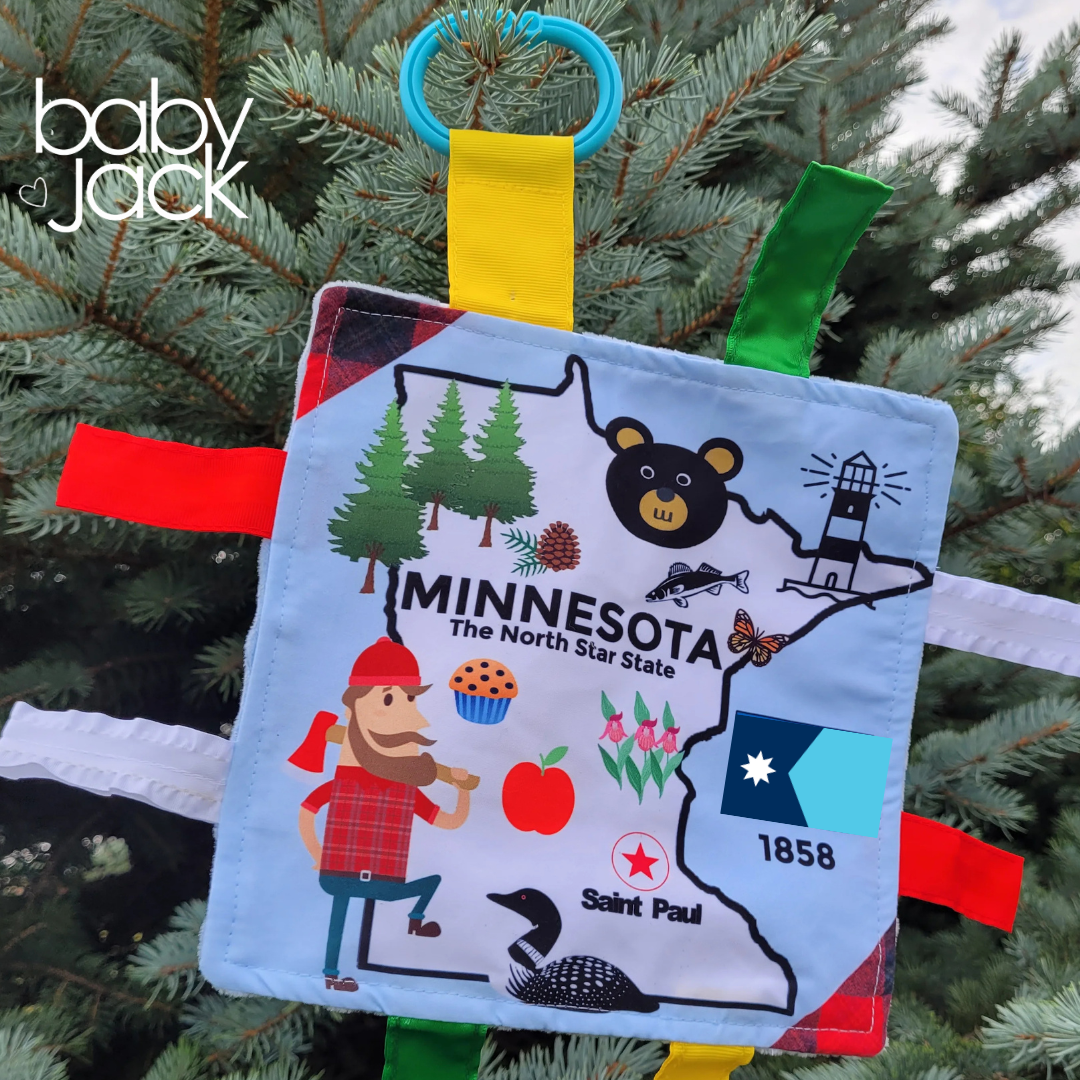 Minnesota State Tag Toy Crinkle Square That Teaches Facts