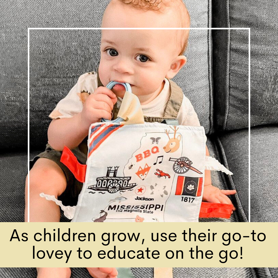 Mississippi State Tag Toy Crinkle Square That Teaches Facts