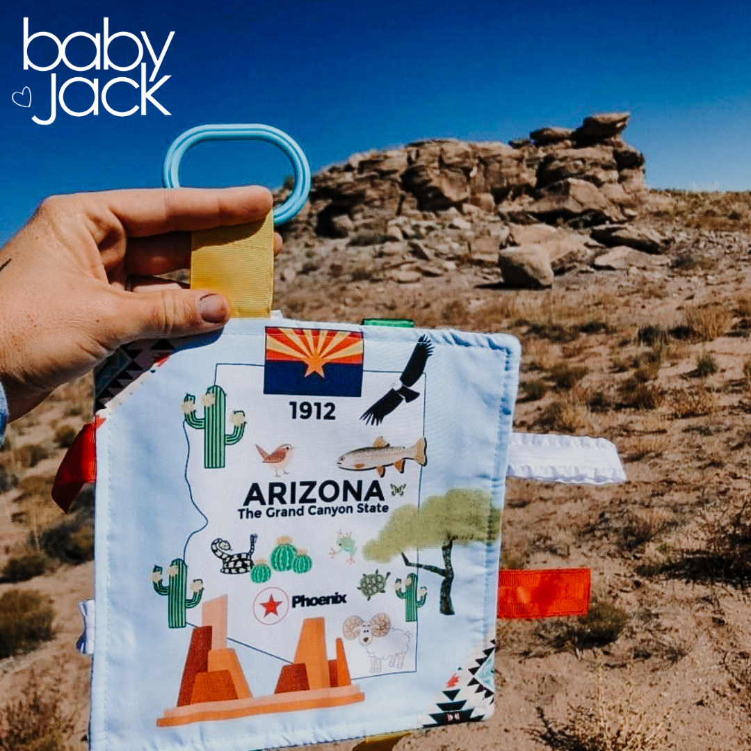 Arizona State Baby Tag Toy Crinkle Square That Teaches Facts
