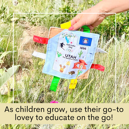 Utah State Tag Toy Crinkle Square That Teaches Facts