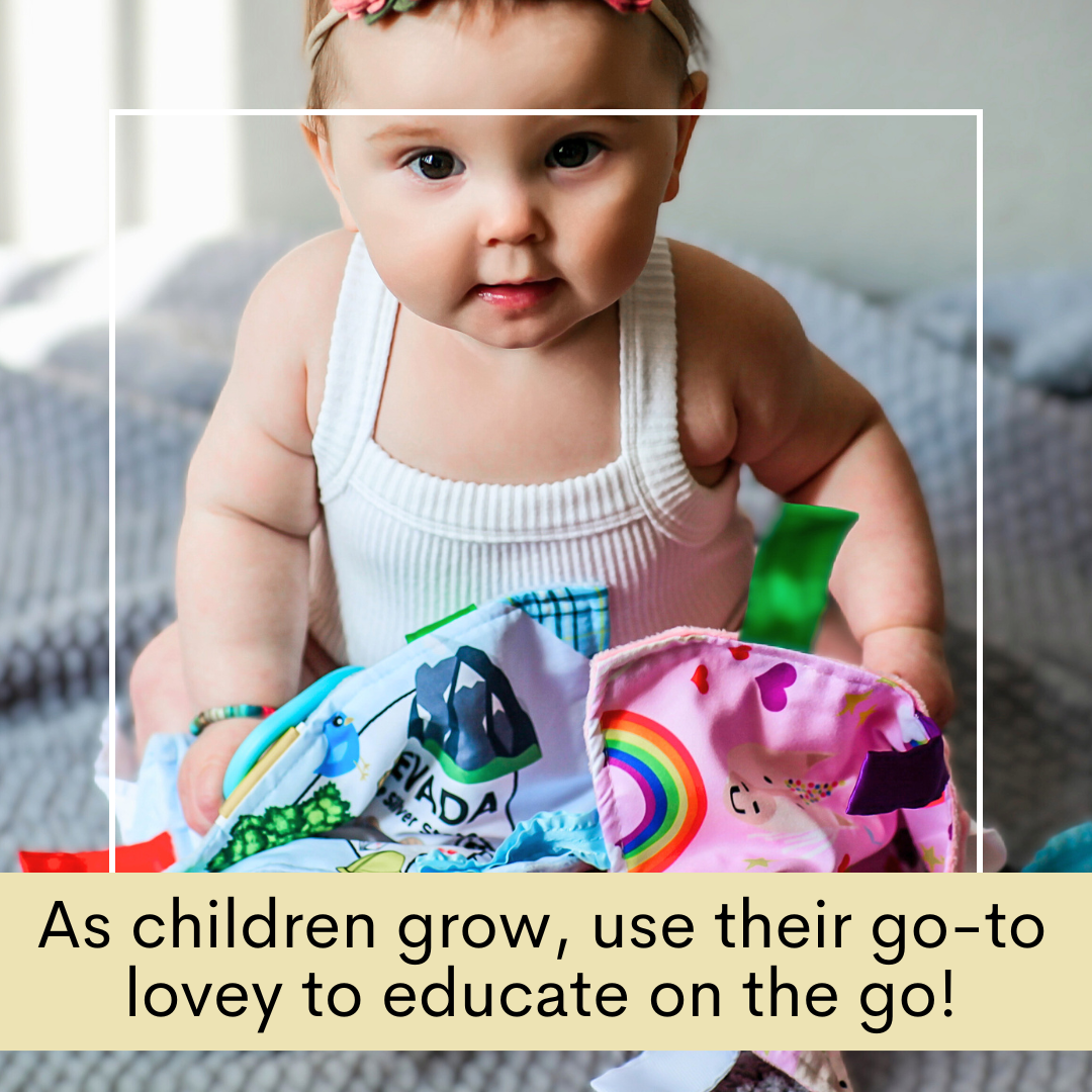 Nevada State Tag Toy Crinkle Square That Teaches Facts