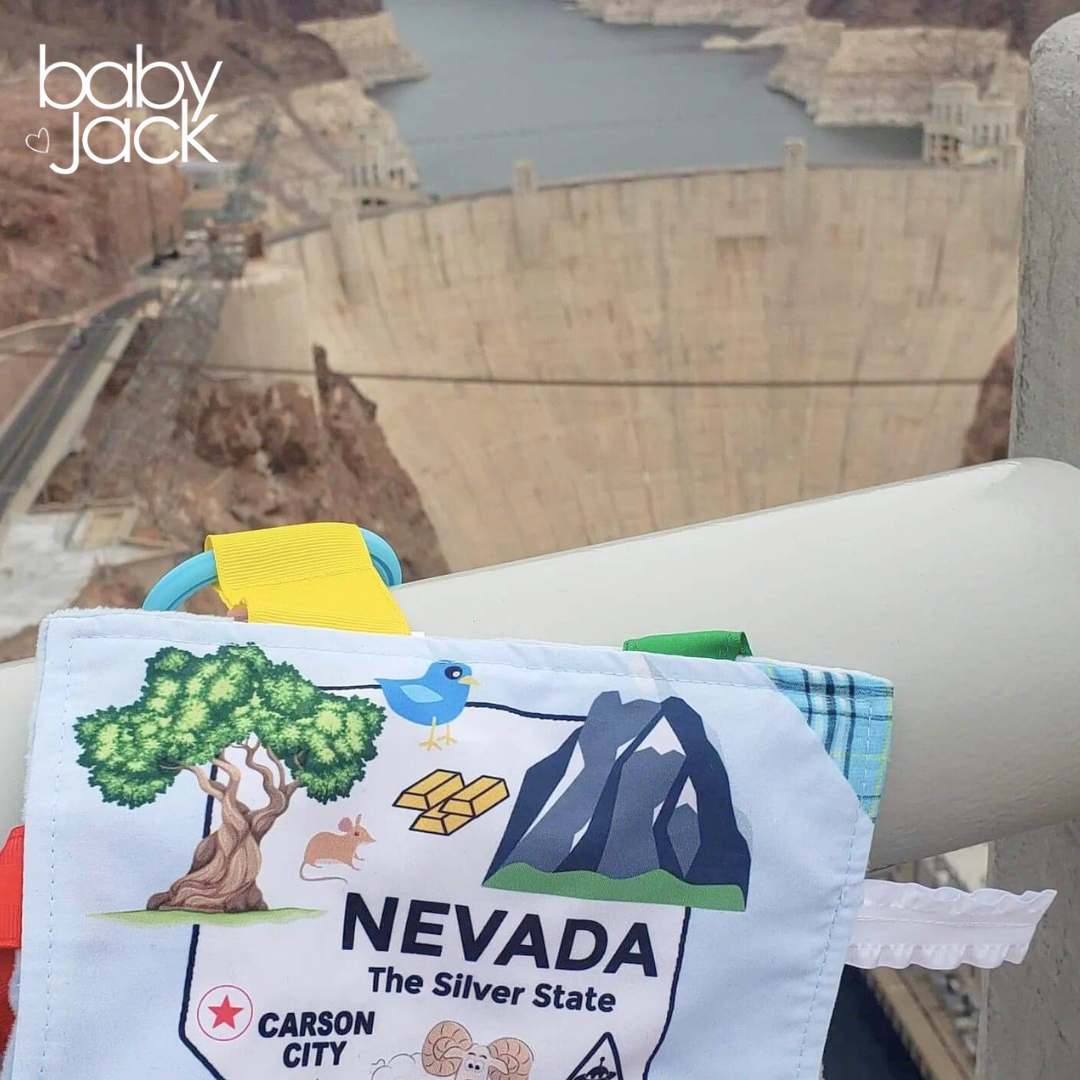 Nevada State Tag Toy Crinkle Square That Teaches Facts