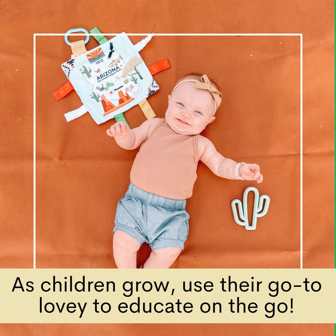Arizona State Baby Tag Toy Crinkle Square That Teaches Facts
