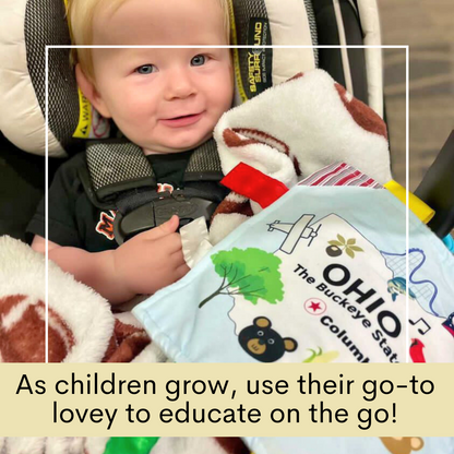 Ohio State Tag Toy Crinkle Square That Teaches Facts