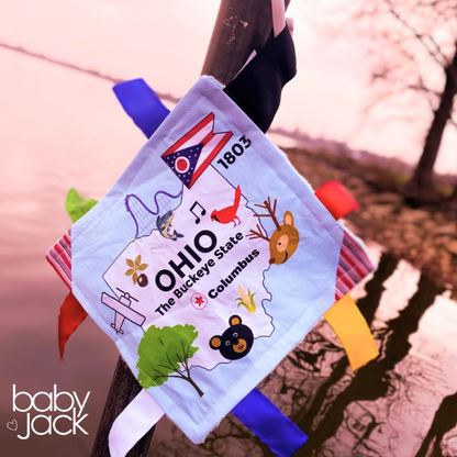 Ohio State Tag Toy Crinkle Square That Teaches Facts