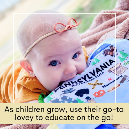 Pennsylvania State Tag Toy Crinkle Square That Teaches Facts