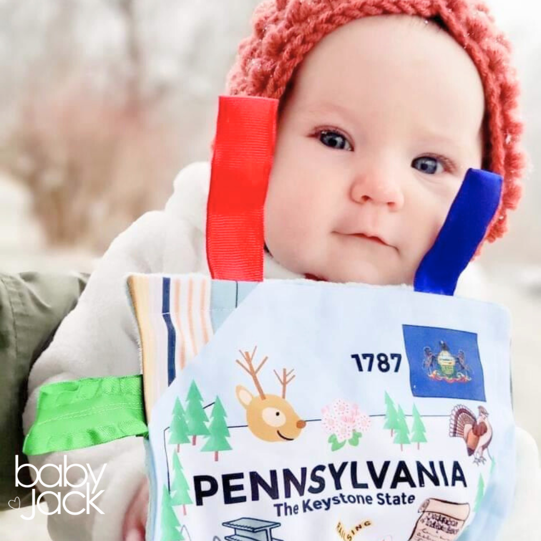 Pennsylvania State Tag Toy Crinkle Square That Teaches Facts