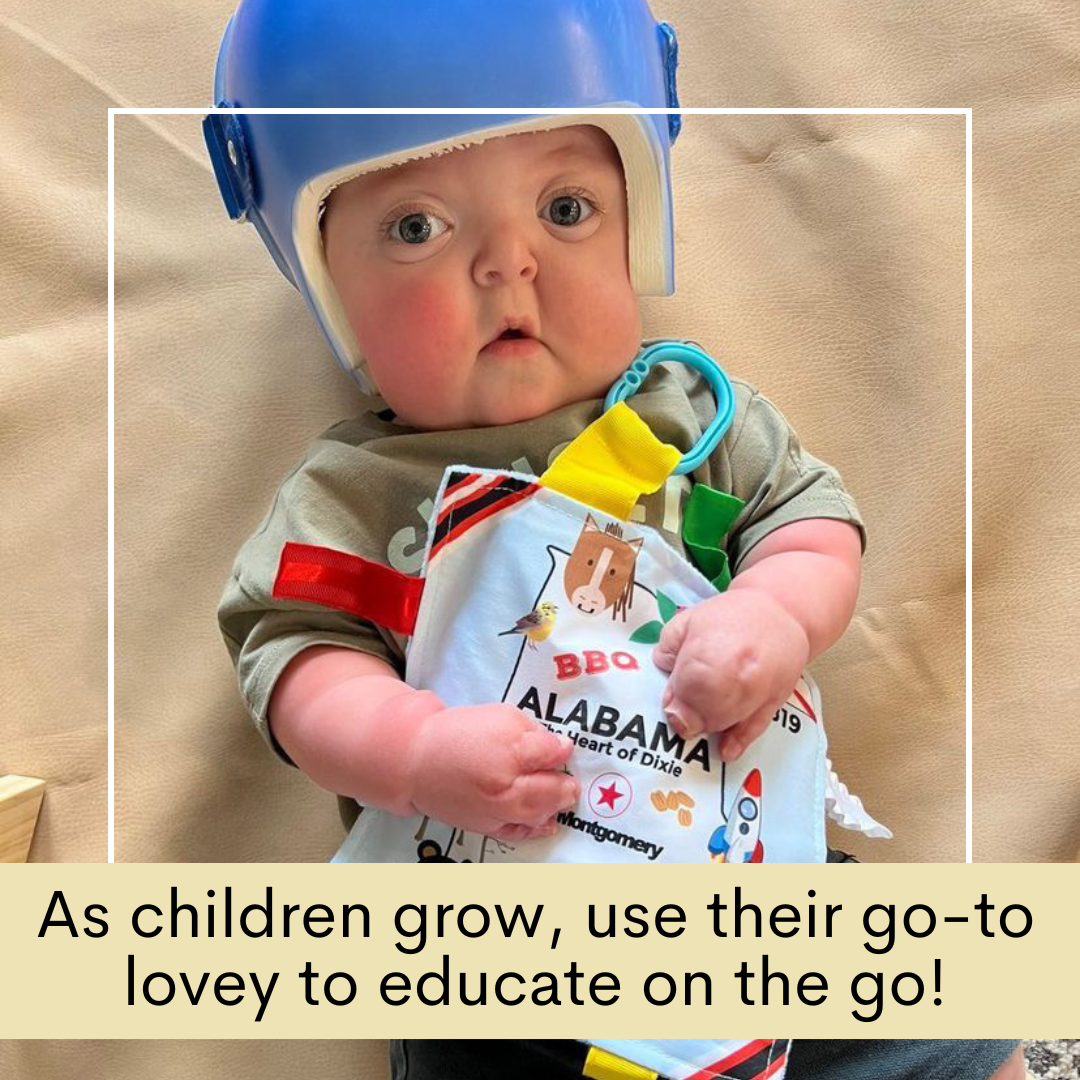 Alabama State Baby Tag Toy Crinkle Square That Teaches Facts