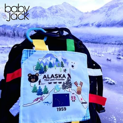 Alaska State Tag Toy Crinkle Square That Teaches Facts