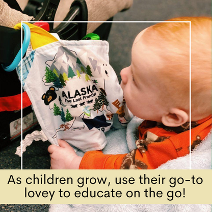 Alaska State Tag Toy Crinkle Square That Teaches Facts
