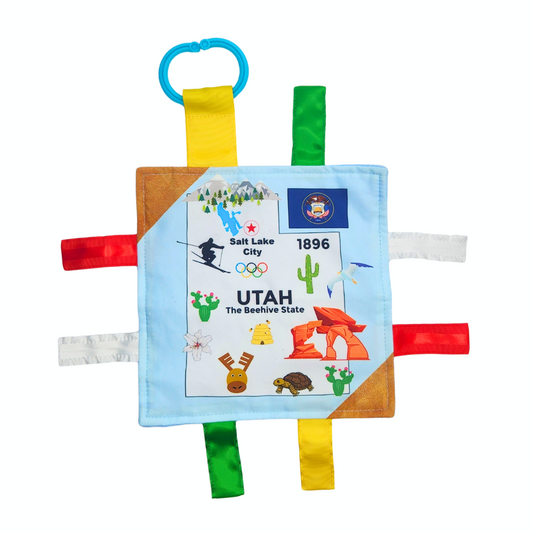 Utah State Tag Toy Crinkle Square That Teaches Facts