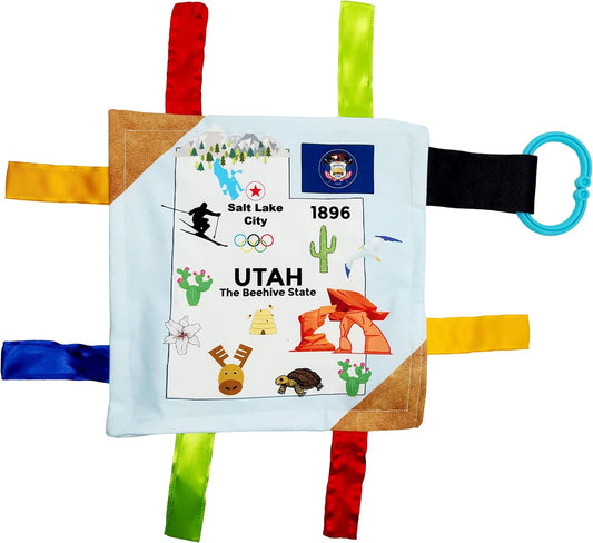 Utah State Tag Toy Crinkle Square That Teaches Facts
