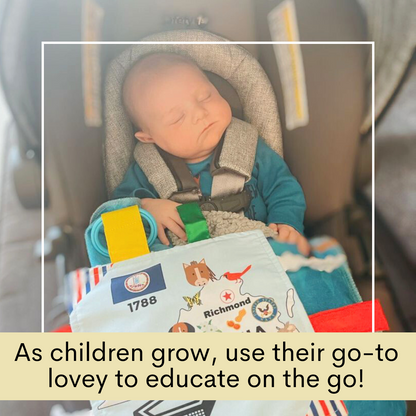 Virginia State Tag Toy Crinkle Square That Teaches Facts