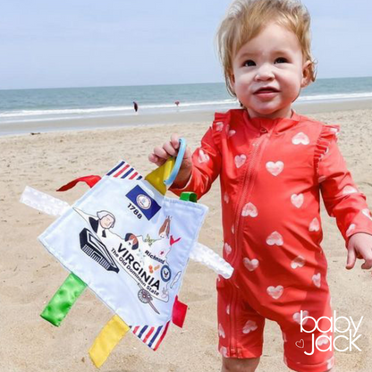 Virginia State Tag Toy Crinkle Square That Teaches Facts