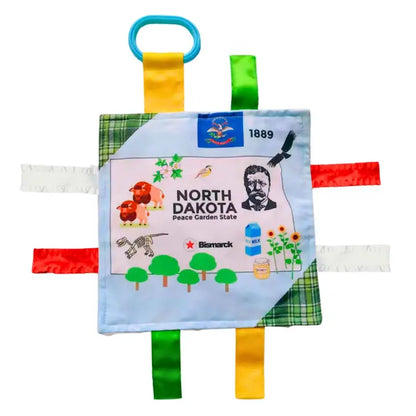 North Dakota State Tag Toy Crinkle Square That Teaches Facts