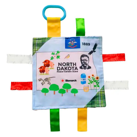 North Dakota State Tag Toy Crinkle Square That Teaches Facts