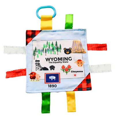 Wyoming State Tag Toy Crinkle Square That Teaches Facts