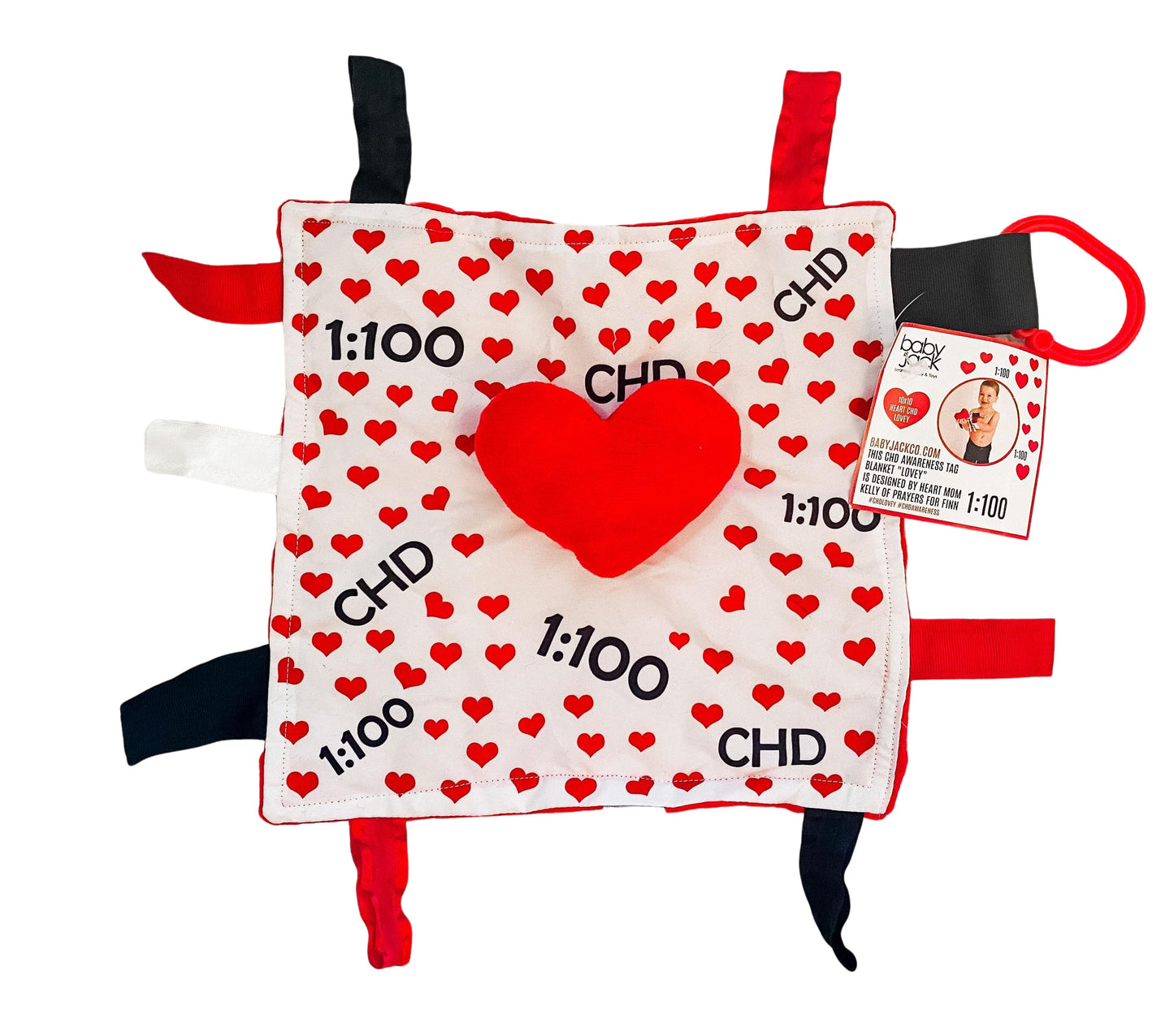 CHD Awareness 1:100 Tag Toy Lovey by Baby Jack