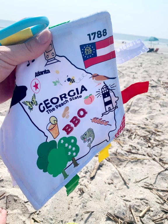 Georgia State Tag Toy Crinkle Square That Teaches Facts