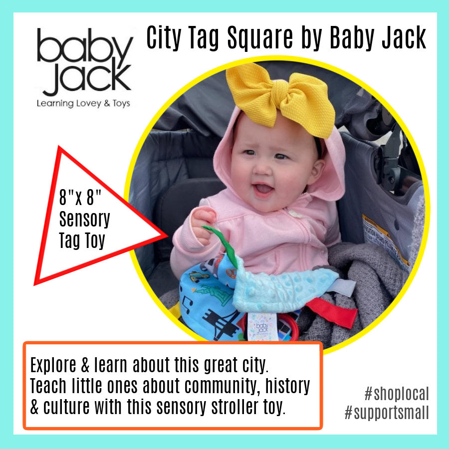 Atlanta Georgia City Stroller Toy Square with Tags