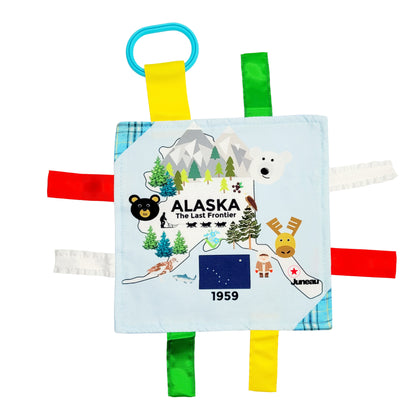 Alaska State Tag Toy Crinkle Square That Teaches Facts