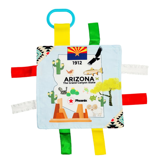 Arizona State Baby Tag Toy Crinkle Square That Teaches Facts