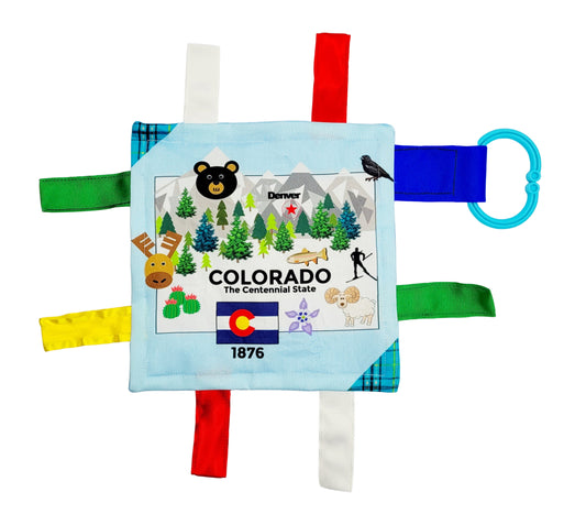 Colorado State Tag Toy Crinkle Square That Teaches Facts