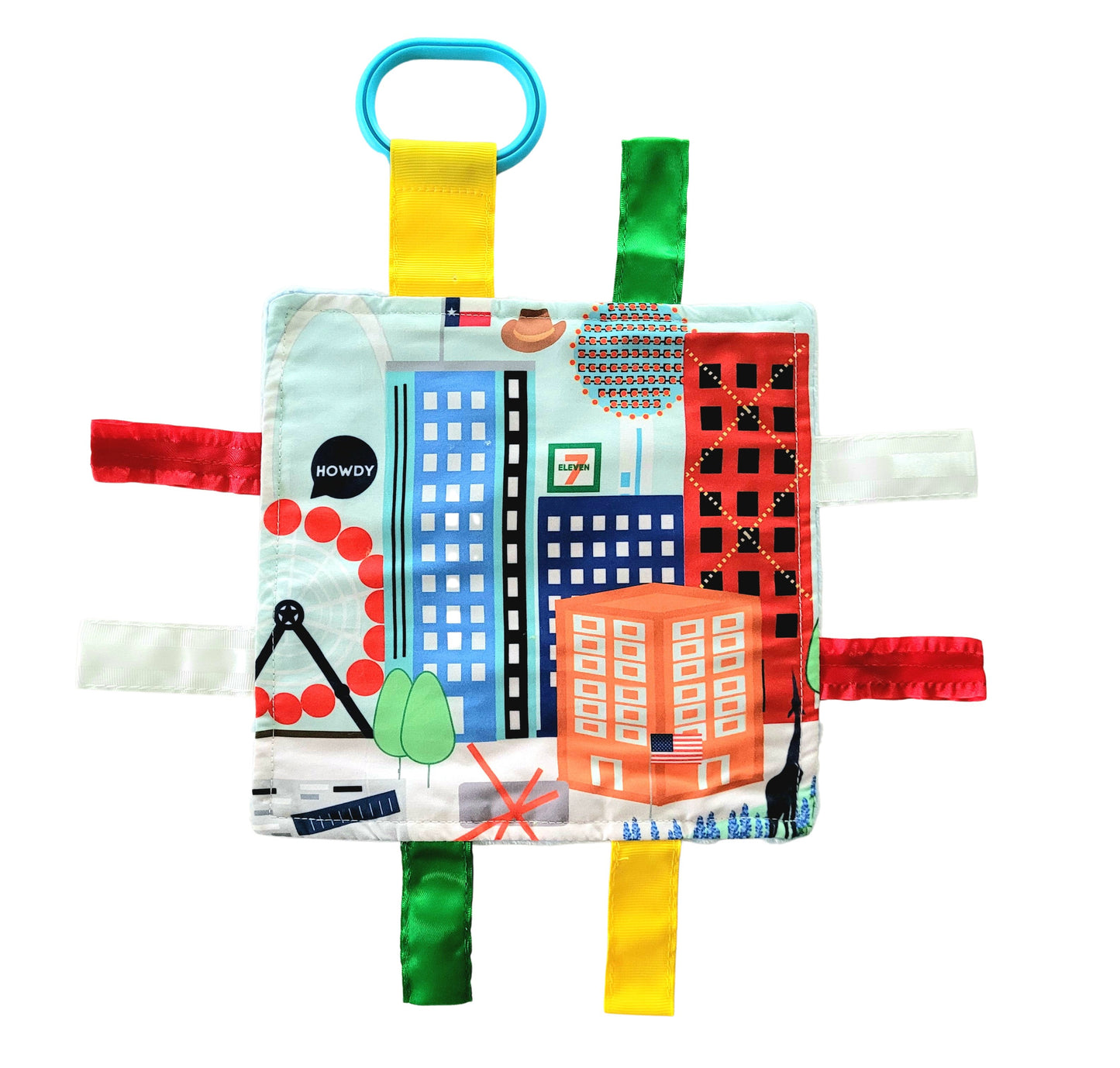 Dallas Texas City Stroller Toy Square with Tags