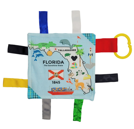Florida State Tag Toy Crinkle Square That Teaches Facts