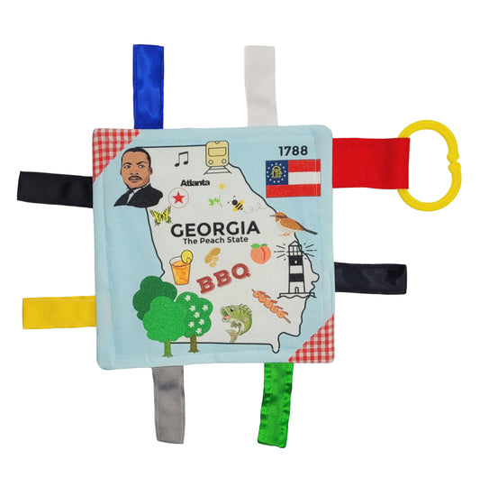 Georgia State Tag Toy Crinkle Square That Teaches Facts