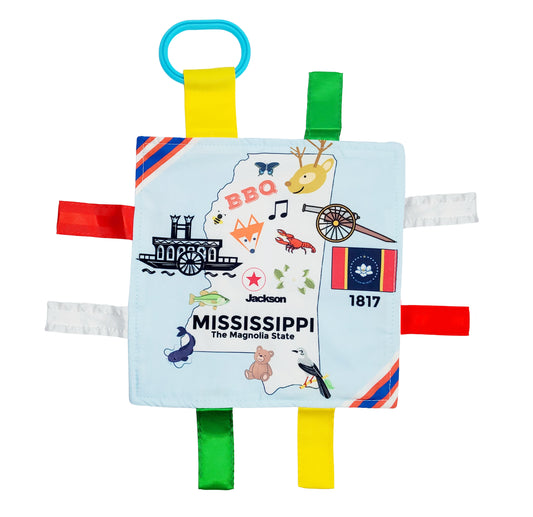 Mississippi State Tag Toy Crinkle Square That Teaches Facts