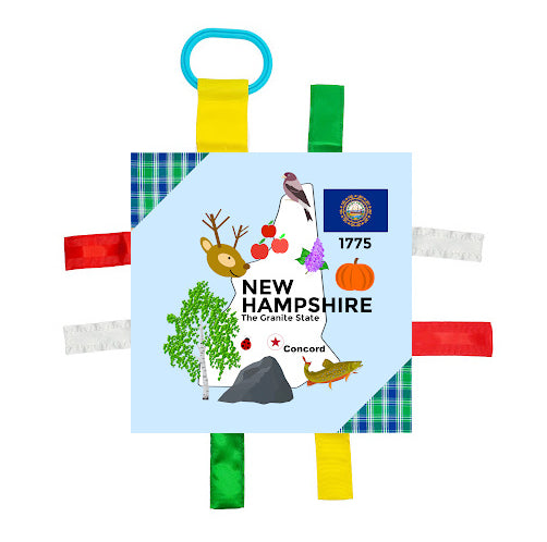 New Hampshire State Tag Toy Crinkle Square That Teaches Facts