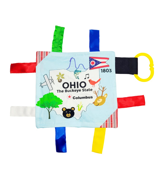 Ohio State Tag Toy Crinkle Square That Teaches Facts